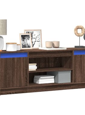 VidaXL Tv-meubel met LED 139,5x34x50 cm bewerkt hout bruin eikenkleur