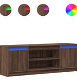 VidaXL Tv-meubel met LED 139,5x34x50 cm bewerkt hout bruin eikenkleur
