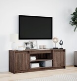 VidaXL Tv-meubel met LED 139,5x34x50 cm bewerkt hout bruin eikenkleur