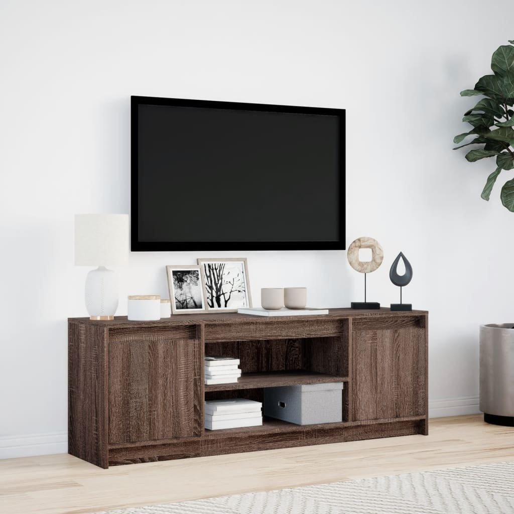 VidaXL Tv-meubel met LED 139,5x34x50 cm bewerkt hout bruin eikenkleur