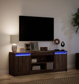 VidaXL Tv-meubel met LED 139,5x34x50 cm bewerkt hout bruin eikenkleur