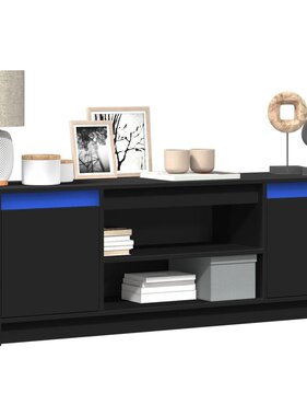 VidaXL Tv-meubel met LED 139,5x34x50 cm bewerkt hout zwart