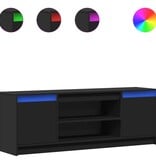 VidaXL Tv-meubel met LED 139,5x34x50 cm bewerkt hout zwart