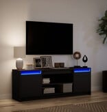 VidaXL Tv-meubel met LED 139,5x34x50 cm bewerkt hout zwart