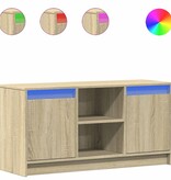 VidaXL Tv-meubel met LED 100x34x50 cm bewerkt hout sonoma eikenkleurig