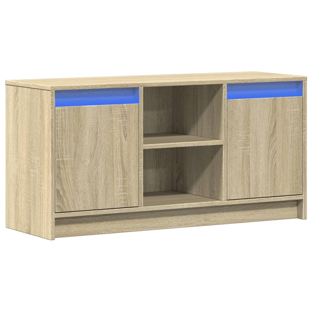 VidaXL Tv-meubel met LED 100x34x50 cm bewerkt hout sonoma eikenkleurig