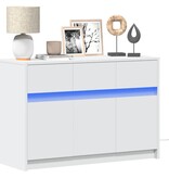 VidaXL Tv-meubel met LED 91x34x61 cm bewerkt hout wit