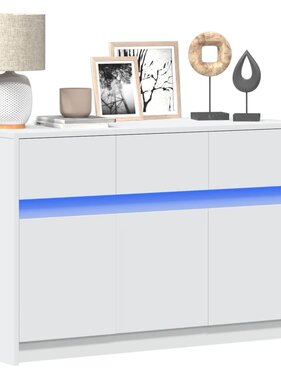 VidaXL Tv-meubel met LED 91x34x61 cm bewerkt hout wit