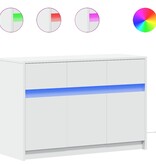 VidaXL Tv-meubel met LED 91x34x61 cm bewerkt hout wit