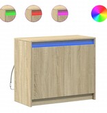 VidaXL Dressoir met LED 72x34x61 cm bewerkt hout sonoma eikenkleurig
