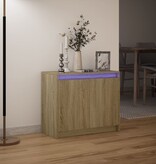 VidaXL Dressoir met LED 72x34x61 cm bewerkt hout sonoma eikenkleurig