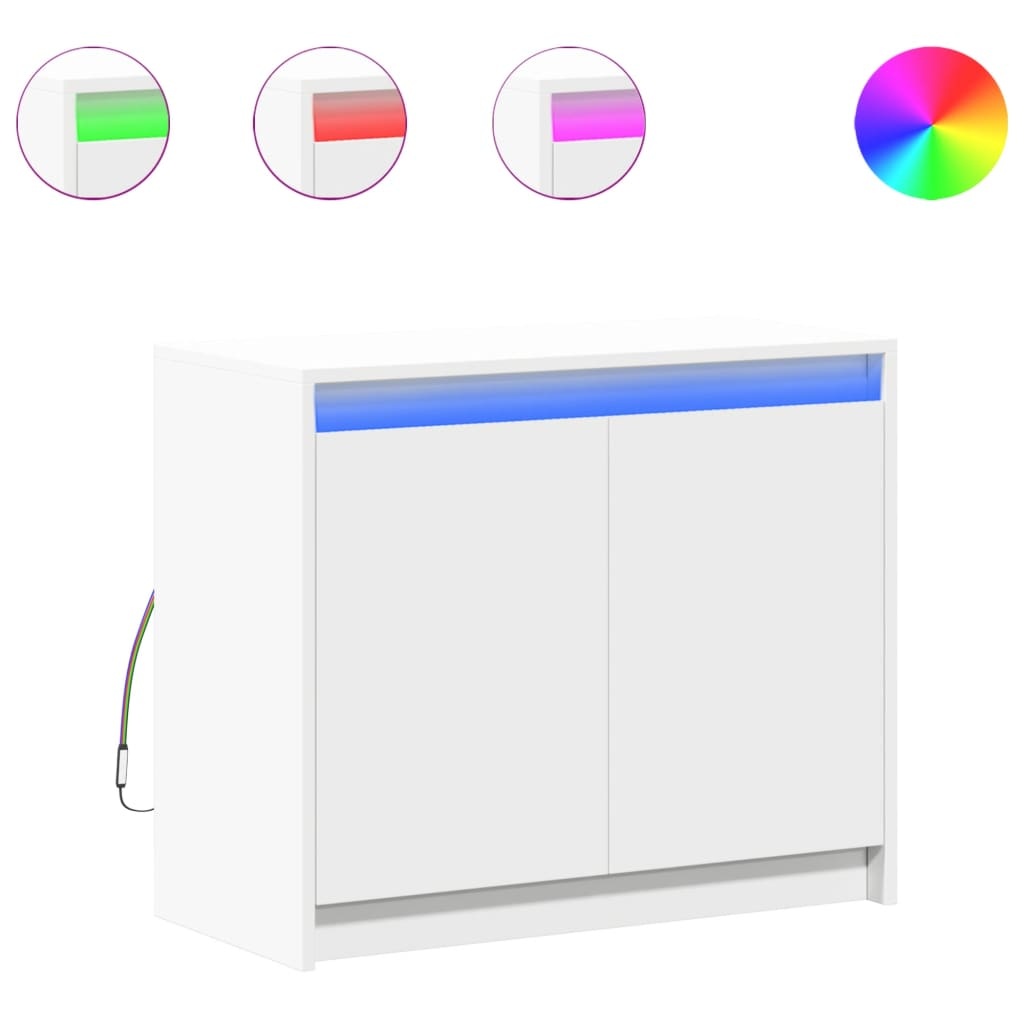 VidaXL Dressoir met LED 72x34x61 cm bewerkt hout wit