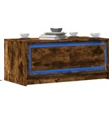 VidaXL Salontafel met LED-verlichting bewerkt hout gerookt eikenkleur