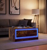 VidaXL Salontafel met LED-verlichting bewerkt hout gerookt eikenkleur