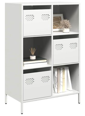 VidaXL Hoge kast 68x39x103,5 cm staal wit