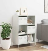 VidaXL Hoge kast 68x39x103,5 cm staal wit