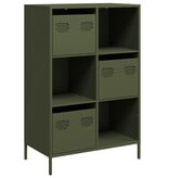 VidaXL Hoge kast 68x39x103,5 cm staal olijfgroen