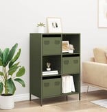 VidaXL Hoge kast 68x39x103,5 cm staal olijfgroen