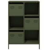 VidaXL Hoge kast 68x39x103,5 cm staal olijfgroen