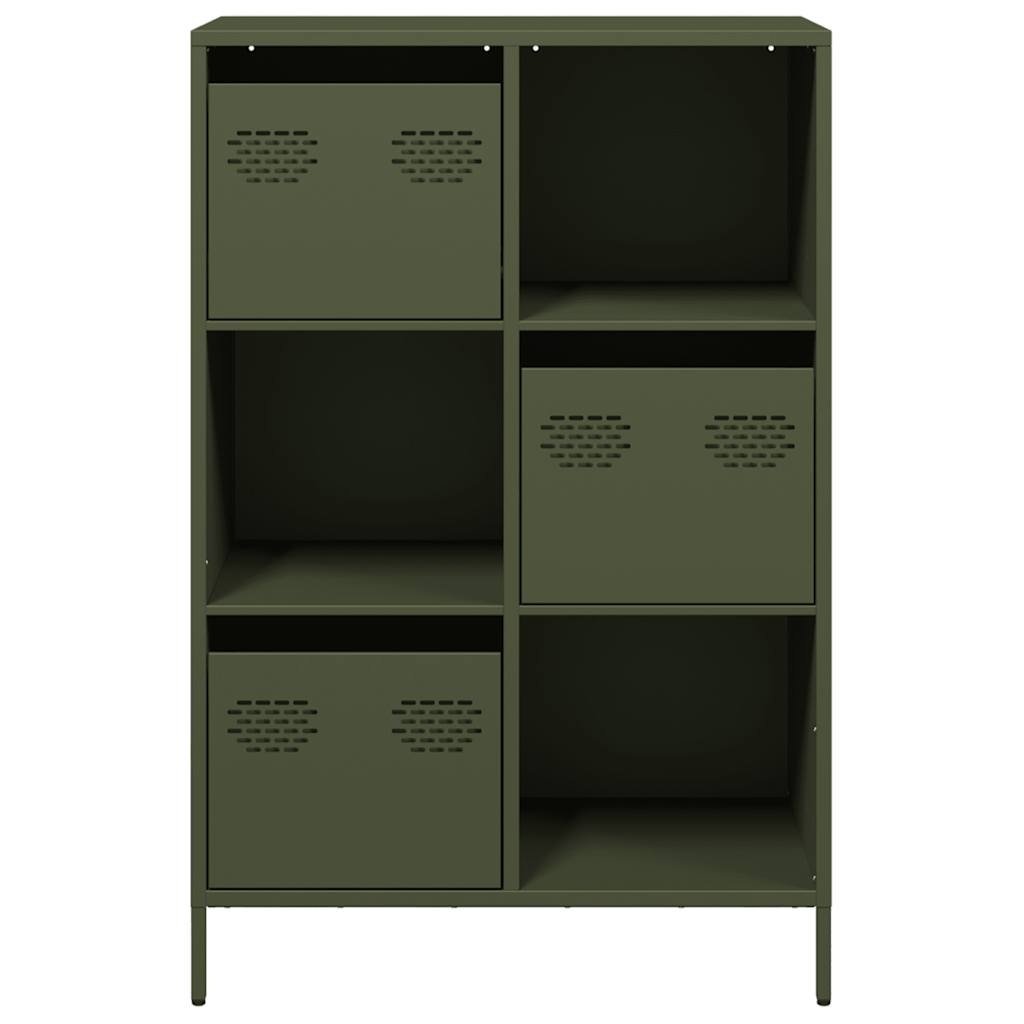 VidaXL Hoge kast 68x39x103,5 cm staal olijfgroen