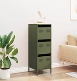 VidaXL Hoge kast 39x35x103,5 cm staal olijfgroen