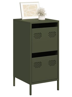 VidaXL Dressoir 35x39x73,5 cm koudgewalst staal olijfgroen