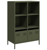 VidaXL Hoge kast 68x39x103,5 cm staal olijfgroen