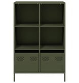 VidaXL Hoge kast 68x39x103,5 cm staal olijfgroen
