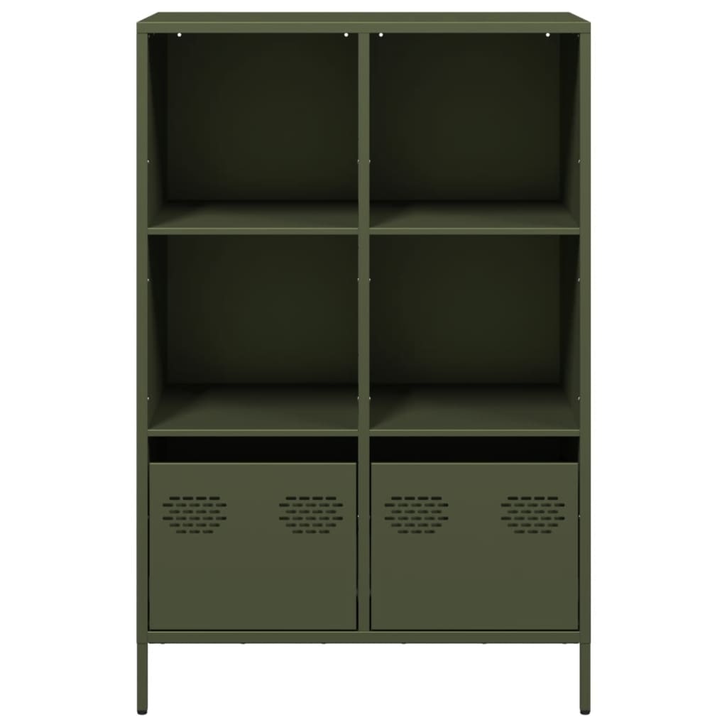 VidaXL Hoge kast 68x39x103,5 cm staal olijfgroen