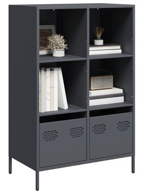 VidaXL Hoge kast 68x39x103,5 cm staal antracietkleurig