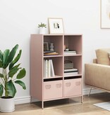 VidaXL Hoge kast 68x39x103,5 cm staal roze