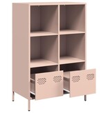 VidaXL Hoge kast 68x39x103,5 cm staal roze