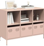 VidaXL Dressoir 101,5x39x73,5 cm koudgewalst staal roze