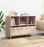 VidaXL Dressoir 101,5x39x73,5 cm koudgewalst staal roze