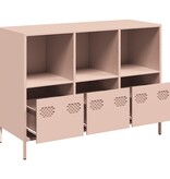 VidaXL Dressoir 101,5x39x73,5 cm koudgewalst staal roze