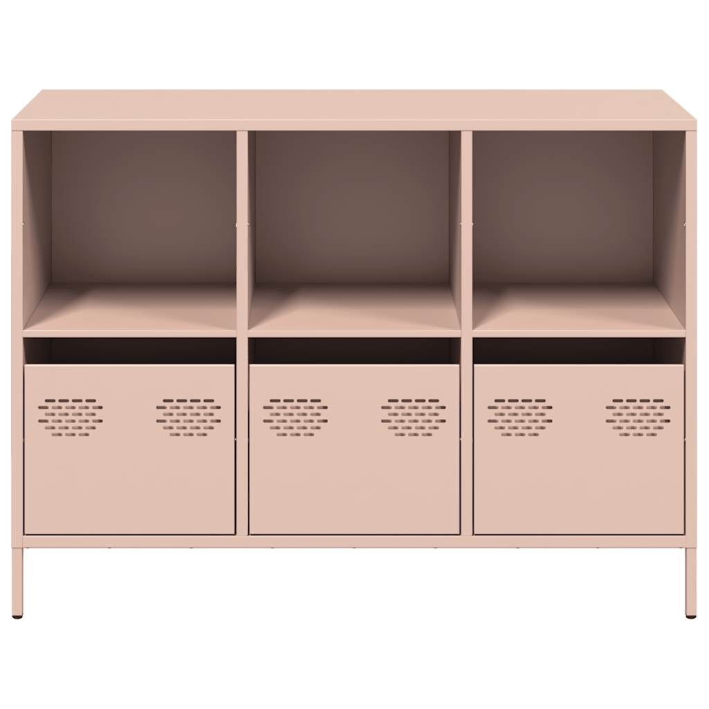 VidaXL Dressoir 101,5x39x73,5 cm koudgewalst staal roze