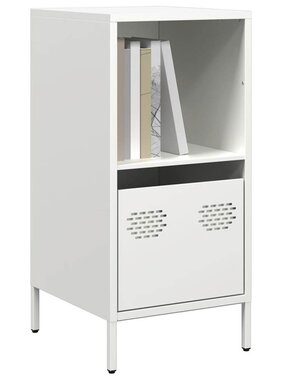 VidaXL Dressoir 35x39x73,5 cm koudgewalst staal wit