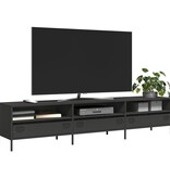 VidaXL Tv-meubel 202x39x43,5 cm koudgewalst staal zwart