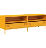 VidaXL Tv-meubel 135x39x43,5 cm koudgewalst staal mosterdgeel
