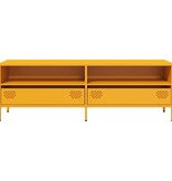 VidaXL Tv-meubel 135x39x43,5 cm koudgewalst staal mosterdgeel