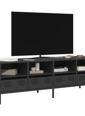 VidaXL Tv-meubel 135x39x43,5 cm koudgewalst staal zwart