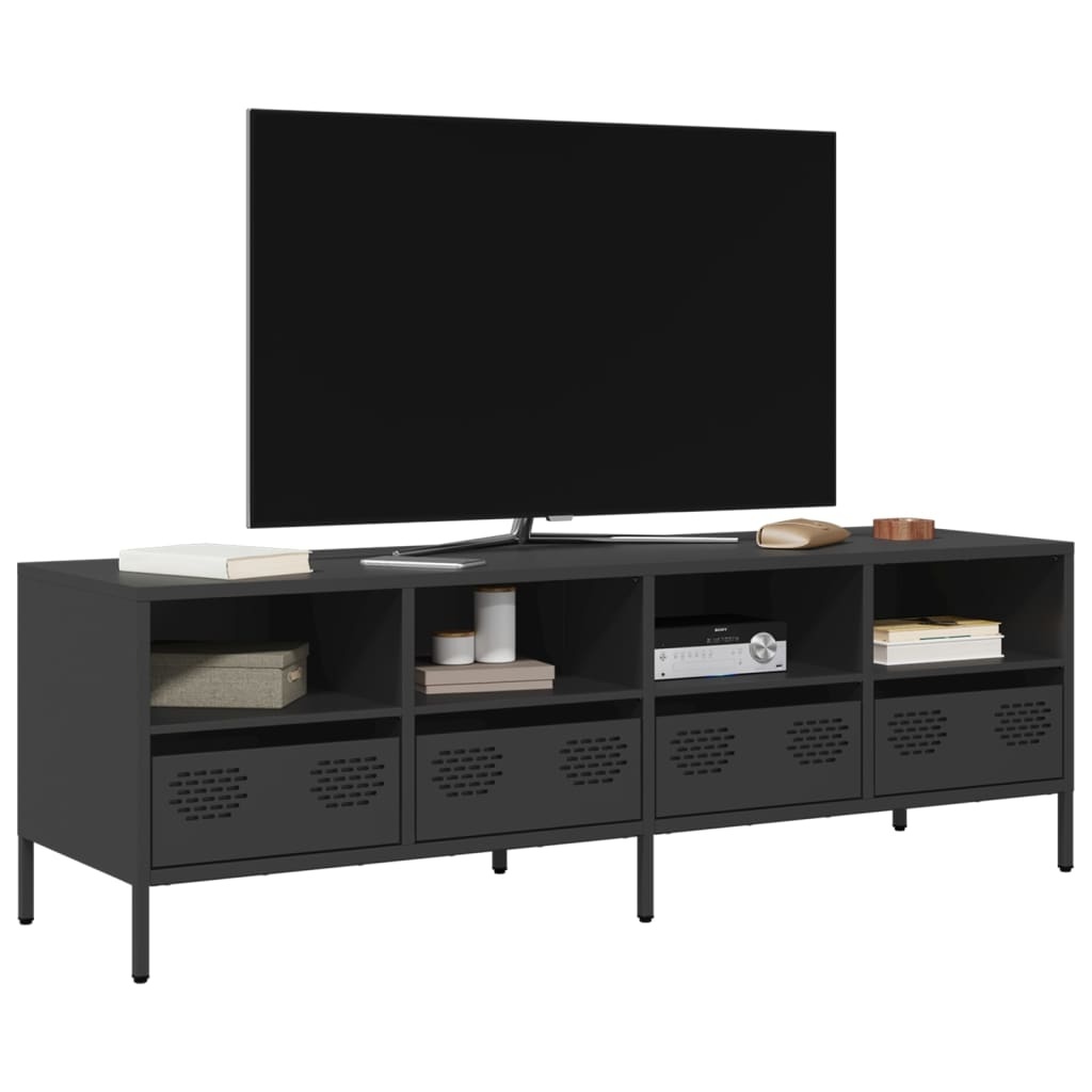VidaXL Tv-meubel 135x39x43,5 cm koudgewalst staal zwart