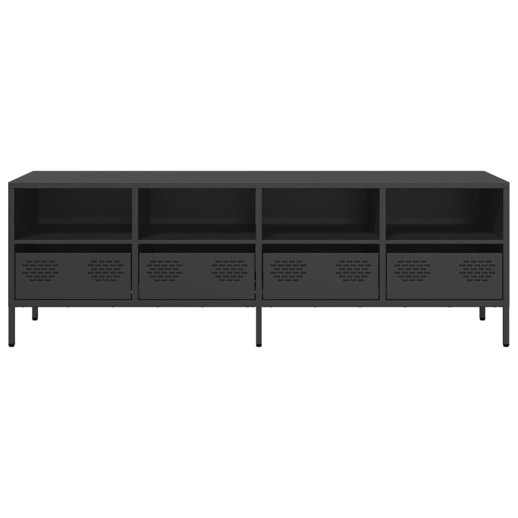 VidaXL Tv-meubel 135x39x43,5 cm koudgewalst staal zwart
