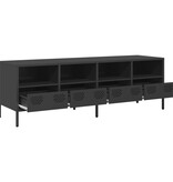 VidaXL Tv-meubel 135x39x43,5 cm koudgewalst staal zwart