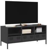 VidaXL Tv-meubel 101,5x39x43,5 cm koudgewalst staal zwart