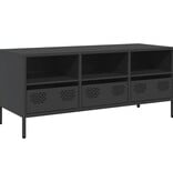 VidaXL Tv-meubel 101,5x39x43,5 cm koudgewalst staal zwart