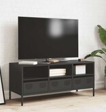 VidaXL Tv-meubel 101,5x39x43,5 cm koudgewalst staal zwart