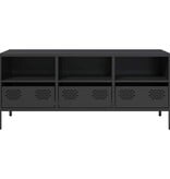 VidaXL Tv-meubel 101,5x39x43,5 cm koudgewalst staal zwart