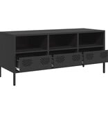 VidaXL Tv-meubel 101,5x39x43,5 cm koudgewalst staal zwart