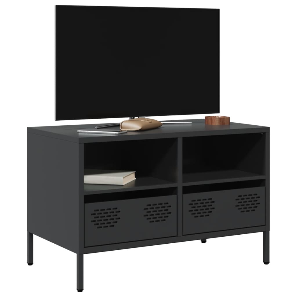 VidaXL Tv-meubel 68x39x43,5 cm koudgewalst staal zwart